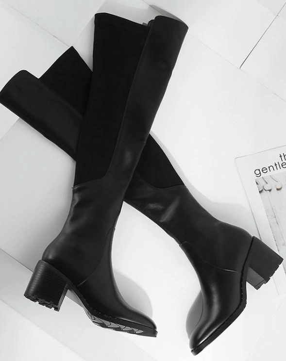Black Over The Knee Boots | Momo - Twice - Fashion Chingu