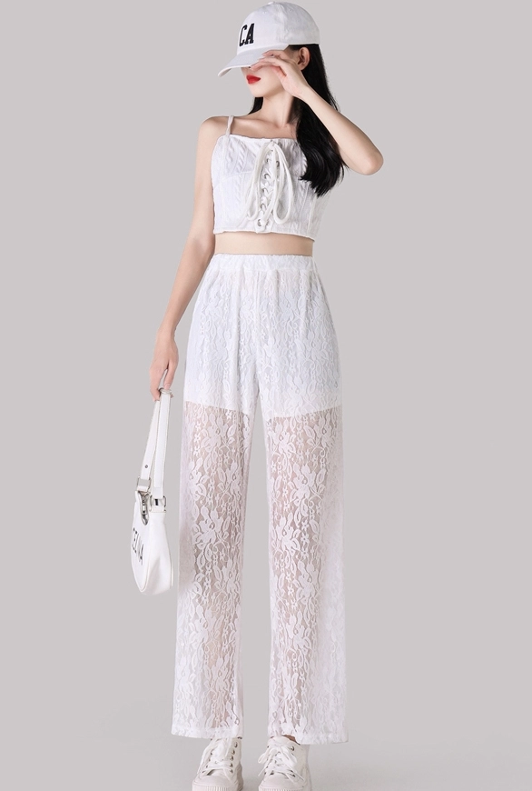 White Lace Summer Pants | Nayeon - Twice - Fashion Chingu