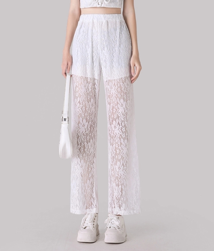 White Lace Summer Pants | Nayeon - Twice - Fashion Chingu