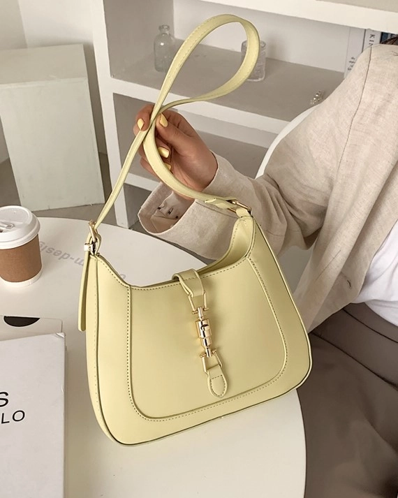 【GRAILZ】LUXE FIORE LEATHER BAG [LIGHT YELLOW] Hellen Crossbody Handbag - Yellow | Fashion Nova