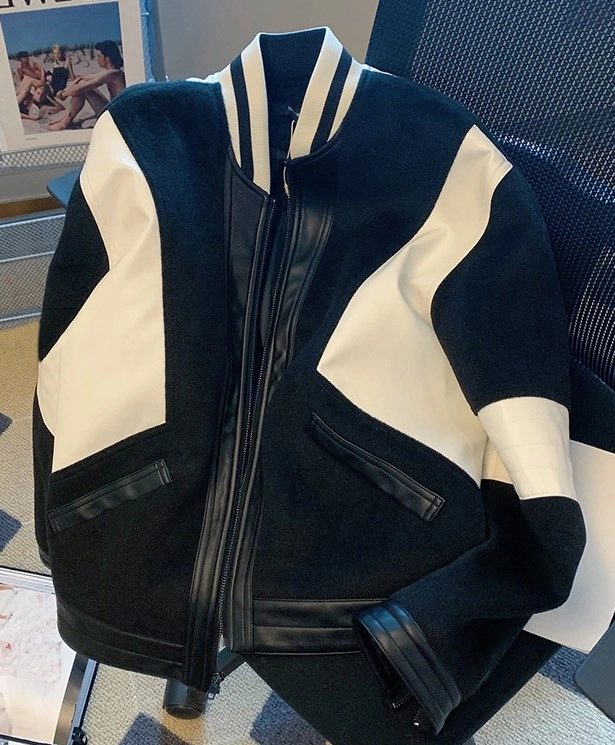 Black Leather Lining Biker Jacket | Yeonjun - TXT - Fashion