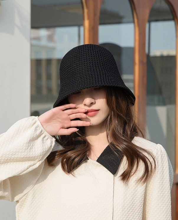Black Casual Knitted Bucket Hat | J-Hope - BTS - Fashion Chingu