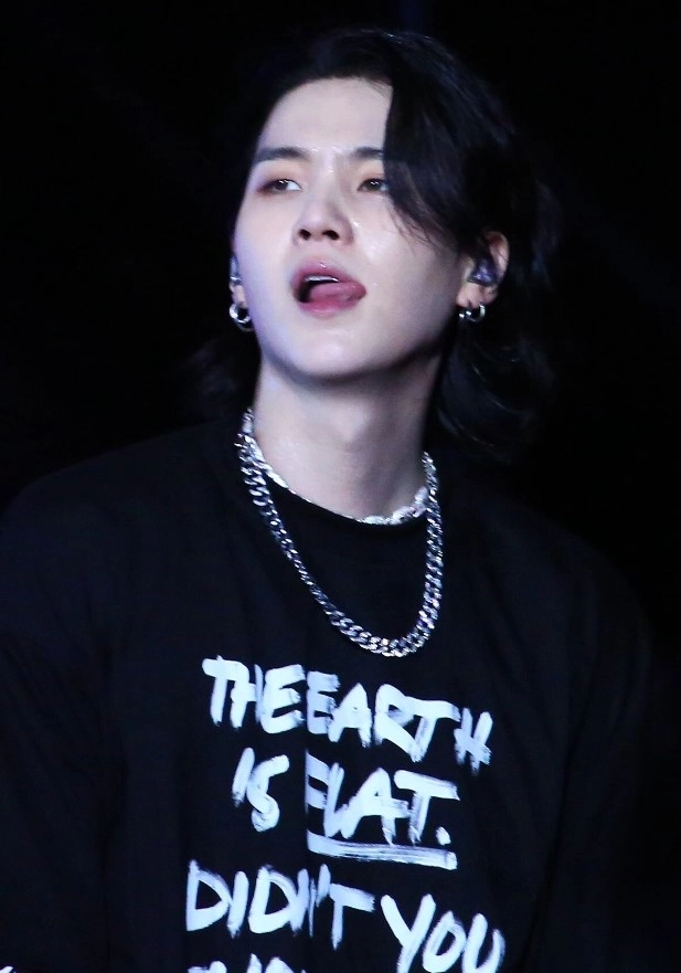 Black The Earth Is Flat T-Shirt | Suga - BTS - Fashion Chingu