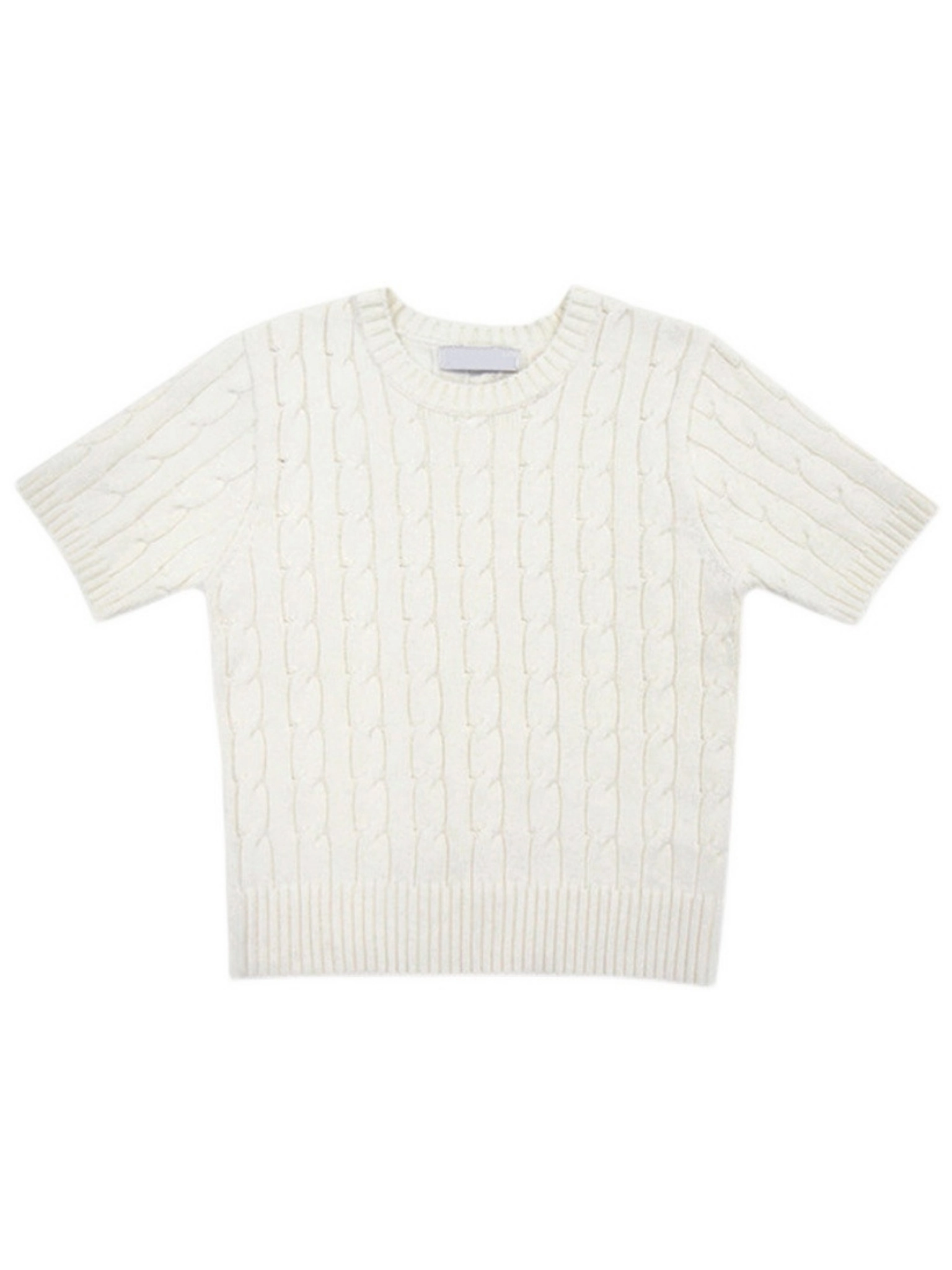 White Short Sleeve Knitted T-Shirt| Jennie - BlackPink