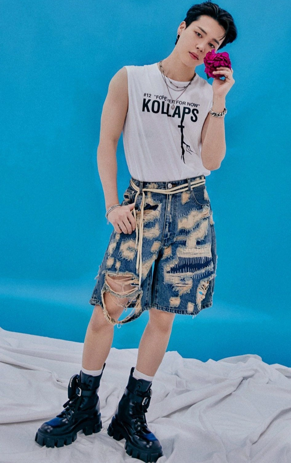 Black Combat Boots With Strap Pocket | Jimin - BTS - Fashion
