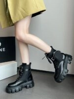 Black Combat Boots With Strap Pocket | Jimin - BTS - Fashion