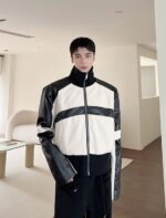 ユニセックスブルゾン フェイクレザー カップル 韓国系2色 S3970 61b1PVX1p1L._AC_SX466_.jpg
