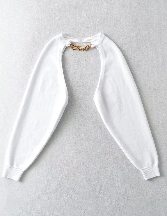 トップス YILON MADE mock neck chain bolero set Bowknot Long Sleeve Bolero Shrug and Tank Set IJ402 - K-Pop