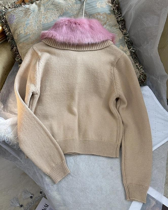 トップス motif collar removal knit cardigan MakeMeChic Women's Collared Hollow Out Button Down Cardigan