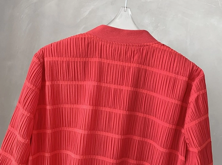Red Wrinkled Stripe Jacket | BamBam - GOT7 - Fashion Chingu