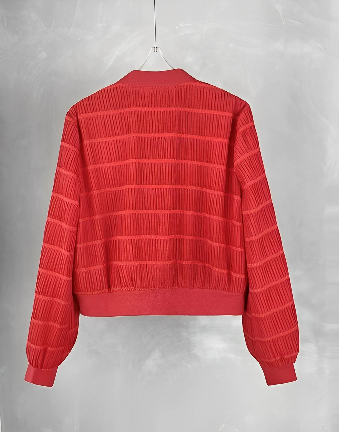 トップス THE BOLDMAN Stripe Knit Jacket Red Wrinkled Stripe Jacket | BamBam - GOT7 - Fashion Chingu