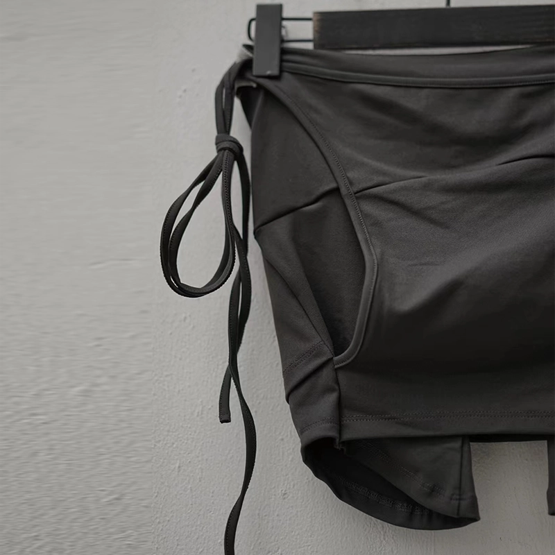 Black Strappy Wrap Skorts | Haerin - NewJeans - Fashion Chingu