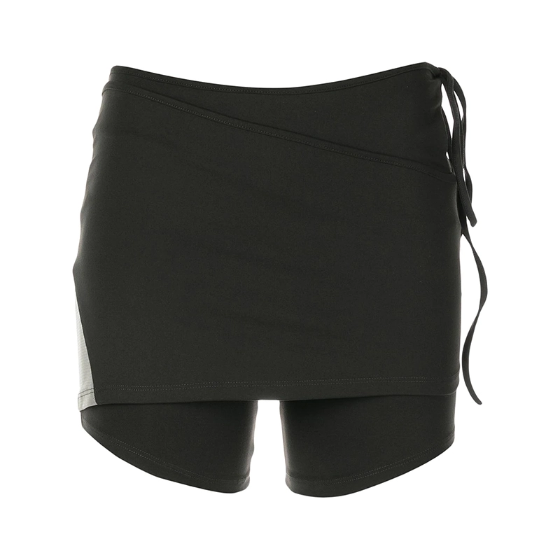 NewJeans着用 Detachable Strap Skirt Shorts Black Strappy Wrap Skorts | Haerin - NewJeans - Fashion Chingu