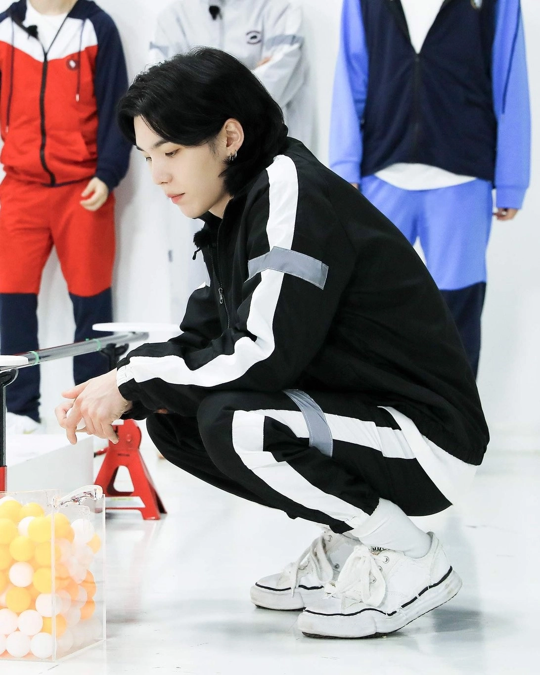 Black Striped Reflective Track Pants | Suga - BTS - Fashion
