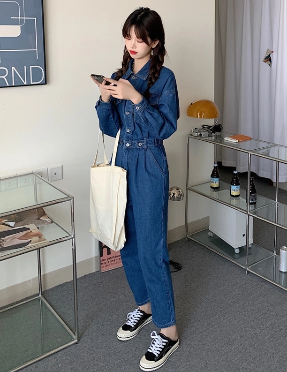 Blue Loose Denim Jumpsuit | Choi Woong - Our Beloved Summer