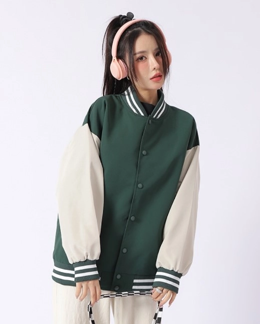 Green Oversized Varsity Jacket | Dino - Seventeen - Fashion Chingu