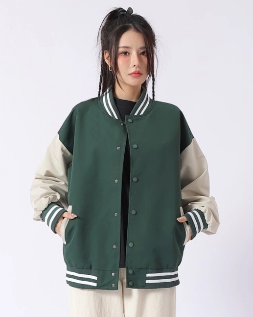 Green Oversized Varsity Jacket | Dino - Seventeen - Fashion