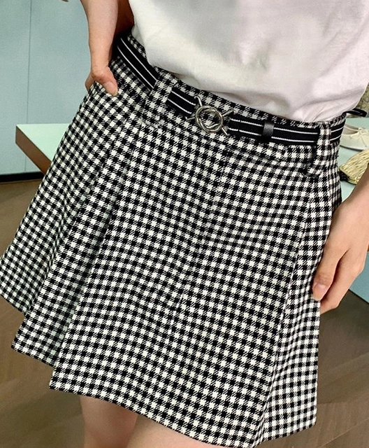 韓国発!【BLACKUP】Lecce Checkered Pleats Mini Skirt Pants 韓国発!【BLACKUP】Lecce Checkered Pleats Mini Skirt Pants