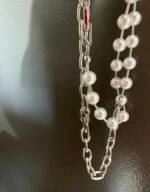 Silver Chain And Pearl Padlock Necklace | Jimin - BTS