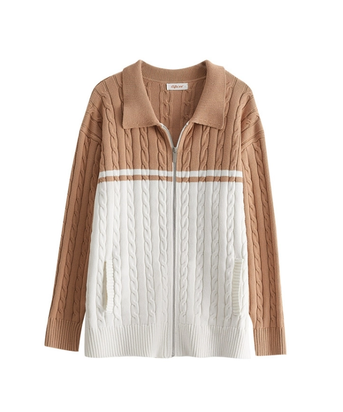 BTS着用　WOOYOUNGMI Diagonal Weave Cardigan Beige Two-Tone Zip Up Cardigan | Taehyung - BTS - Fashion Chingu