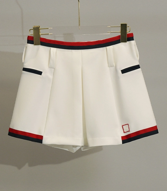 ★Redvelved ジョイ着用★関税込★Pehrt★Pull-on Skort White Irregular Skort With Red And Black Linings | Leeseo