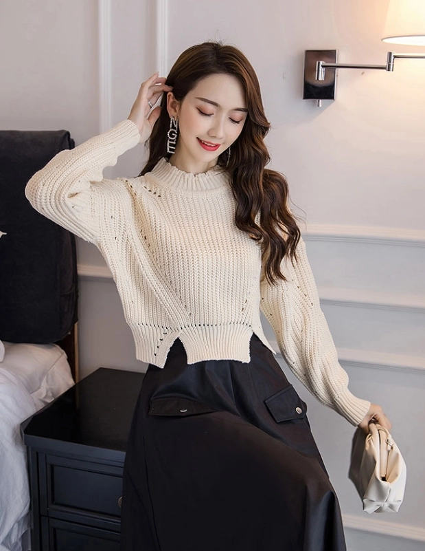 Blackpink Sweater Rose White Crop Knitted Cardigan Rose BlackPink