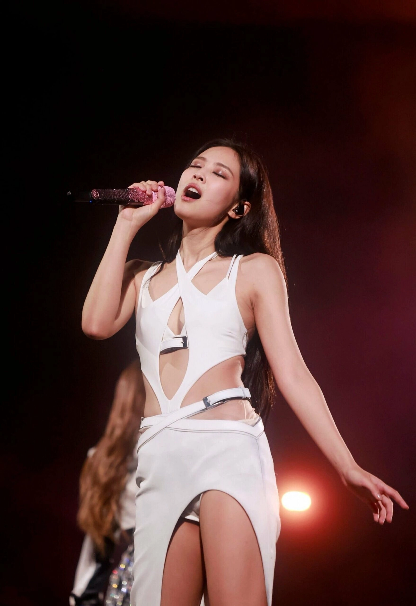 White Open Chest Strappy Swimsuit | Jennie - BlackPink - Fashion