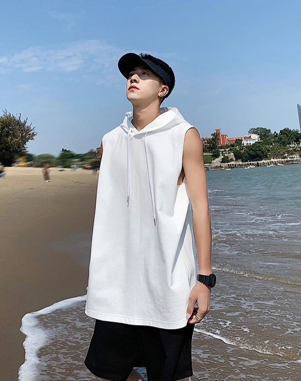 White Sleeveless Vest Hoodie | Dino - Seventeen - Fashion Chingu