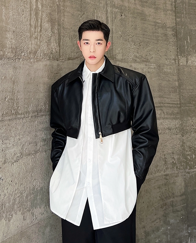PAIN OR PLEASURE★韓国★人気★CIELO LEATHER JACKET 2色 Idol - Leather Jacket (Size 34S, 34, 36S, 36, 38S, 38, 40