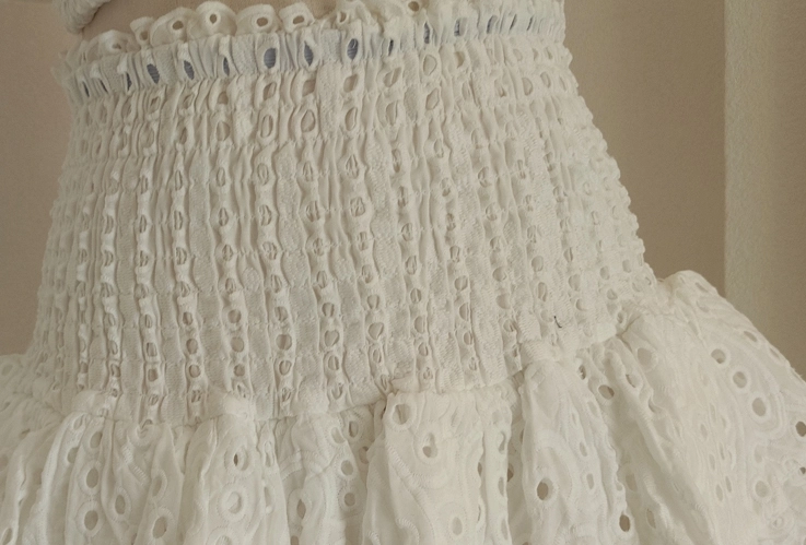 ワンピース Layered Lace Skirt White 04-06-