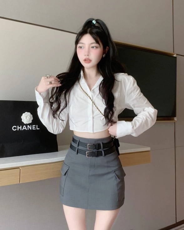 ◆MISEKI SEOUL◆ Waist pocket bag mini skirt LIGHT GREY MSK2 MSKI905_30.jpg?v=1694614239&