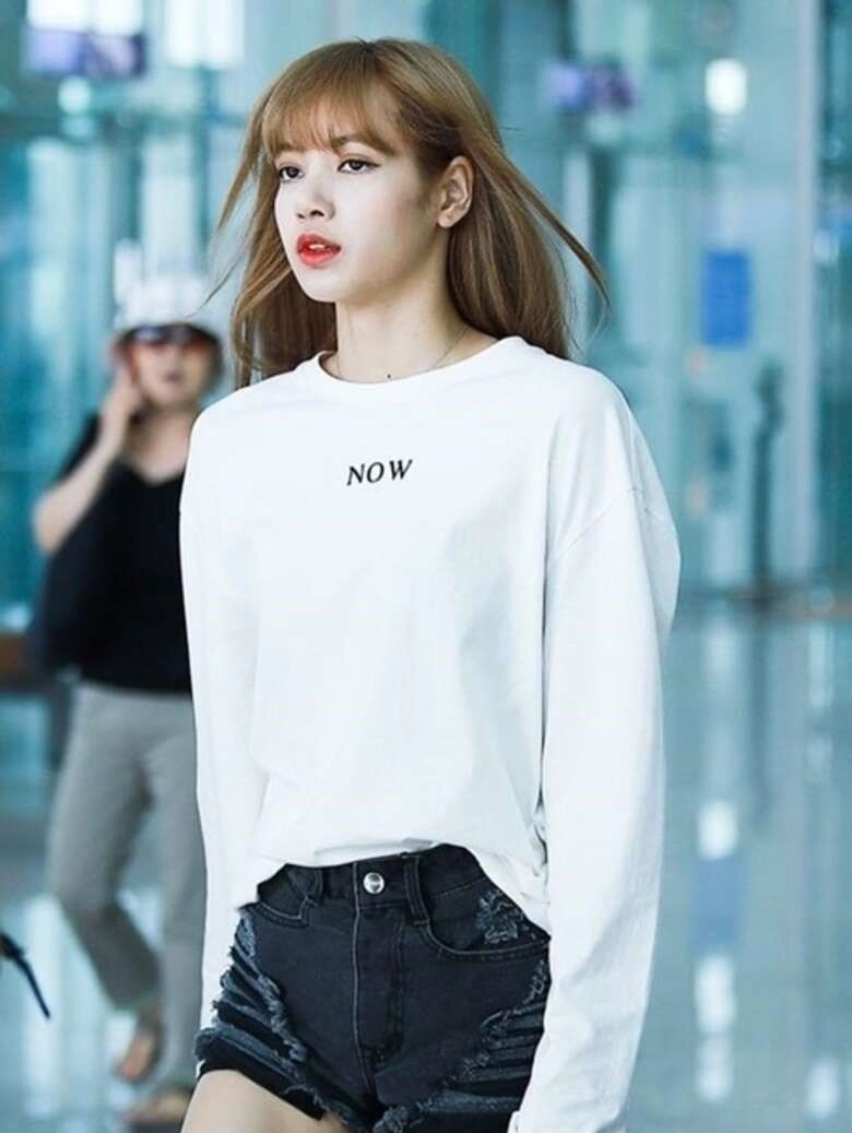 White “Now” Printed Sweatshirt | Lisa - BlackPink - Fashion