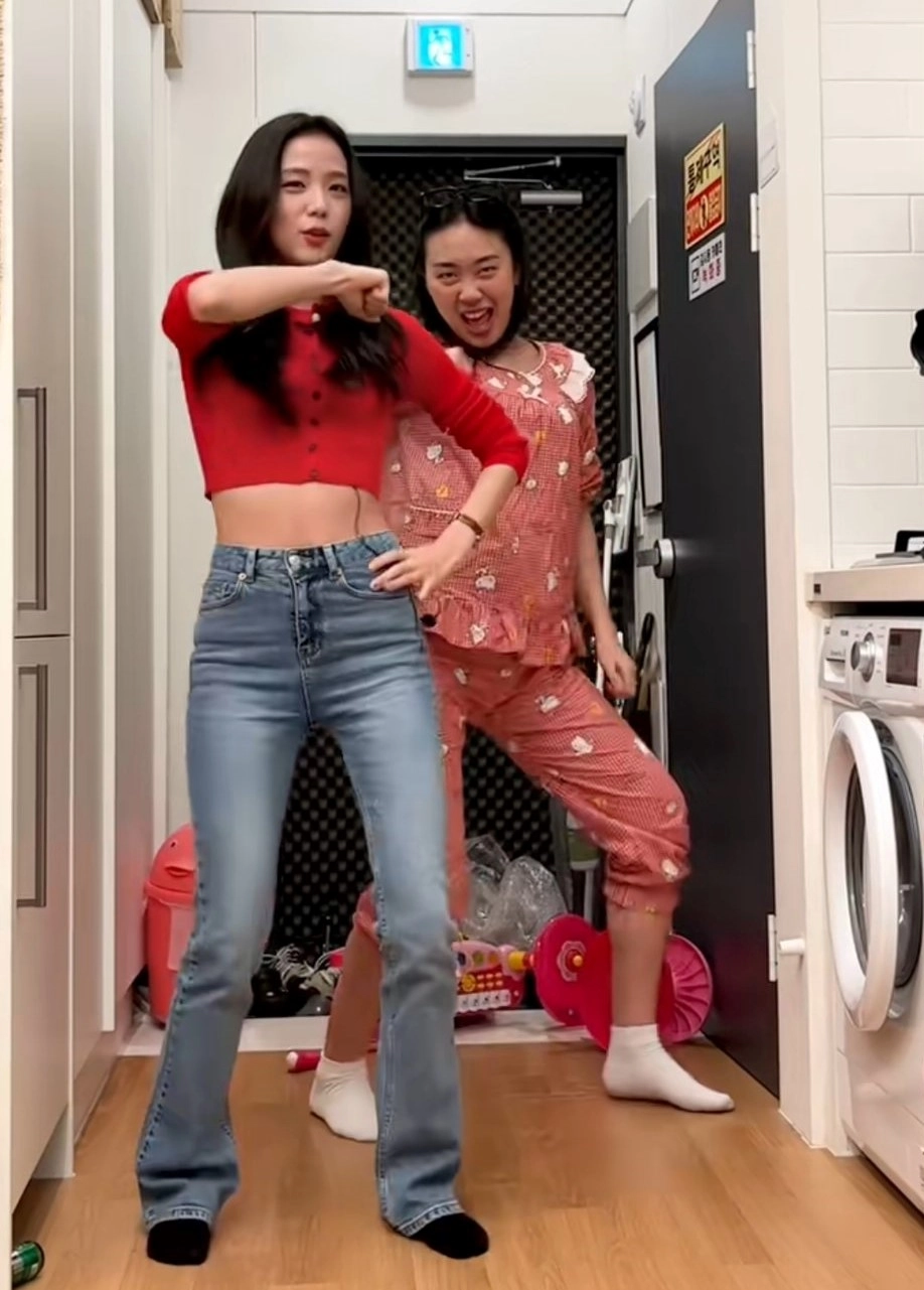 Red Button-Up Cropped Cardigan | Jisoo - BlackPink - Fashion