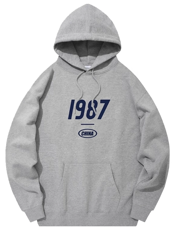 Grey 1987 Printed Hoodie | Seungmin - Stray Kids - Fashion
