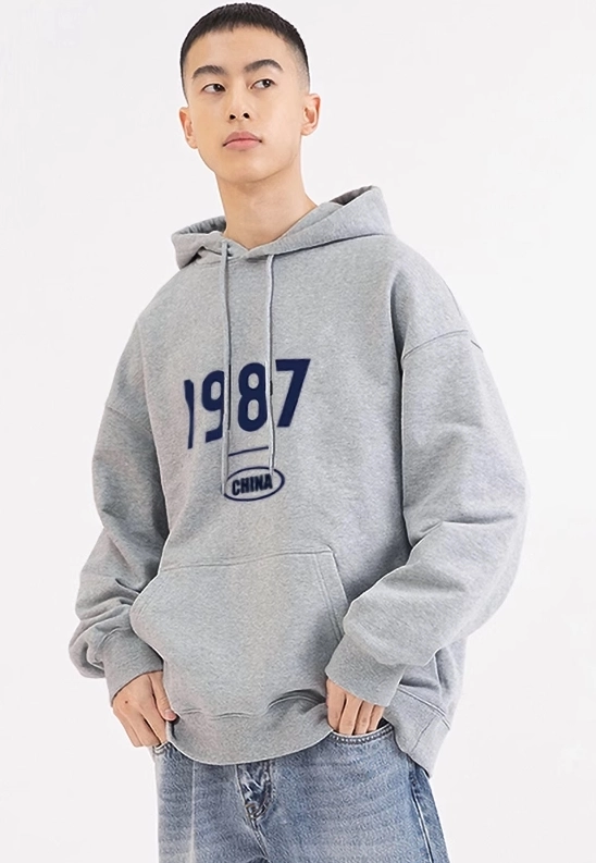 Grey 1987 Printed Hoodie | Seungmin - Stray Kids - Fashion