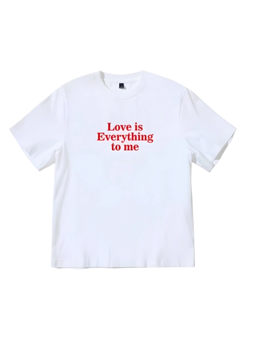 White ‘Love Is Everything To Me’ Print T-Shirt | Felix - Stray Kids