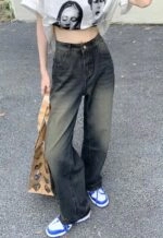 Black Straight Cut Washed Jeans | Soyeon - (G)I-DLE