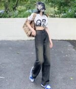 Black Straight Cut Washed Jeans | Soyeon - (G)I-DLE