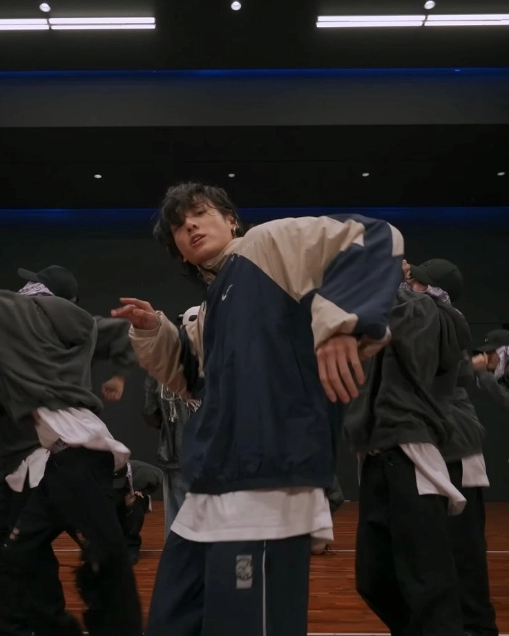 Blue And Beige Track Jacket | Jungkook - BTS - Fashion Chingu