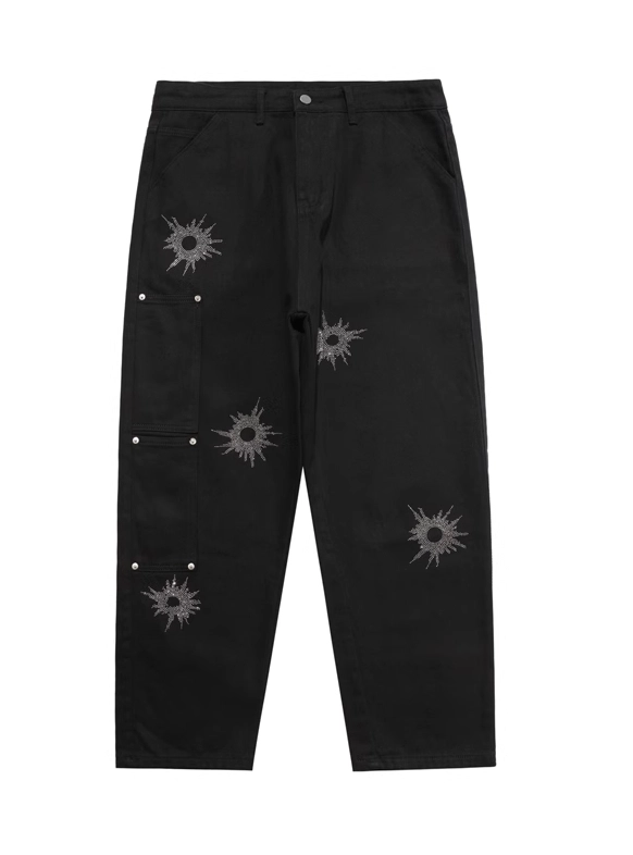 エピヌ　epine é rhinestone jeans Black é rhinestone jeans（2color） | épine