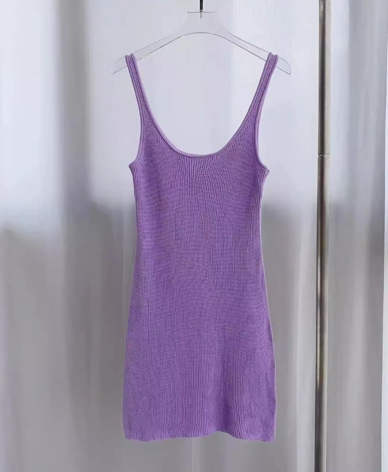 Lilac Knitted Bodycon Dress | Jennie - BlackPink - Fashion