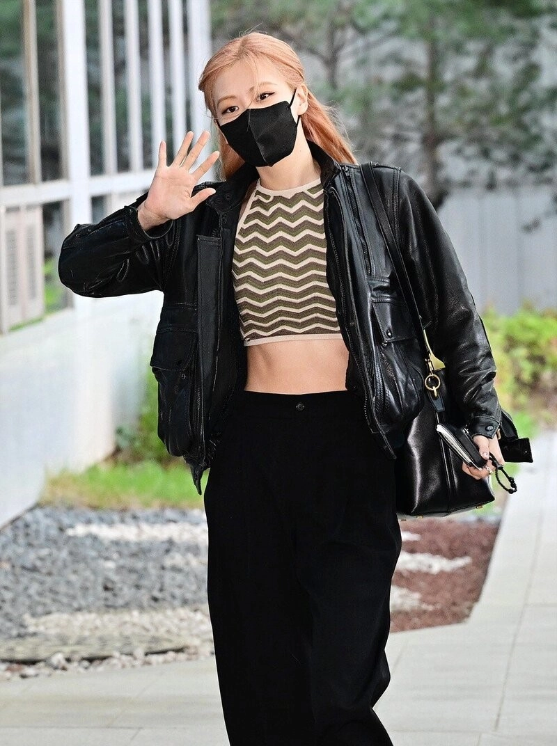 Brown Zigzag Stripe Halter Top Rose BlackPink Fashion Chingu