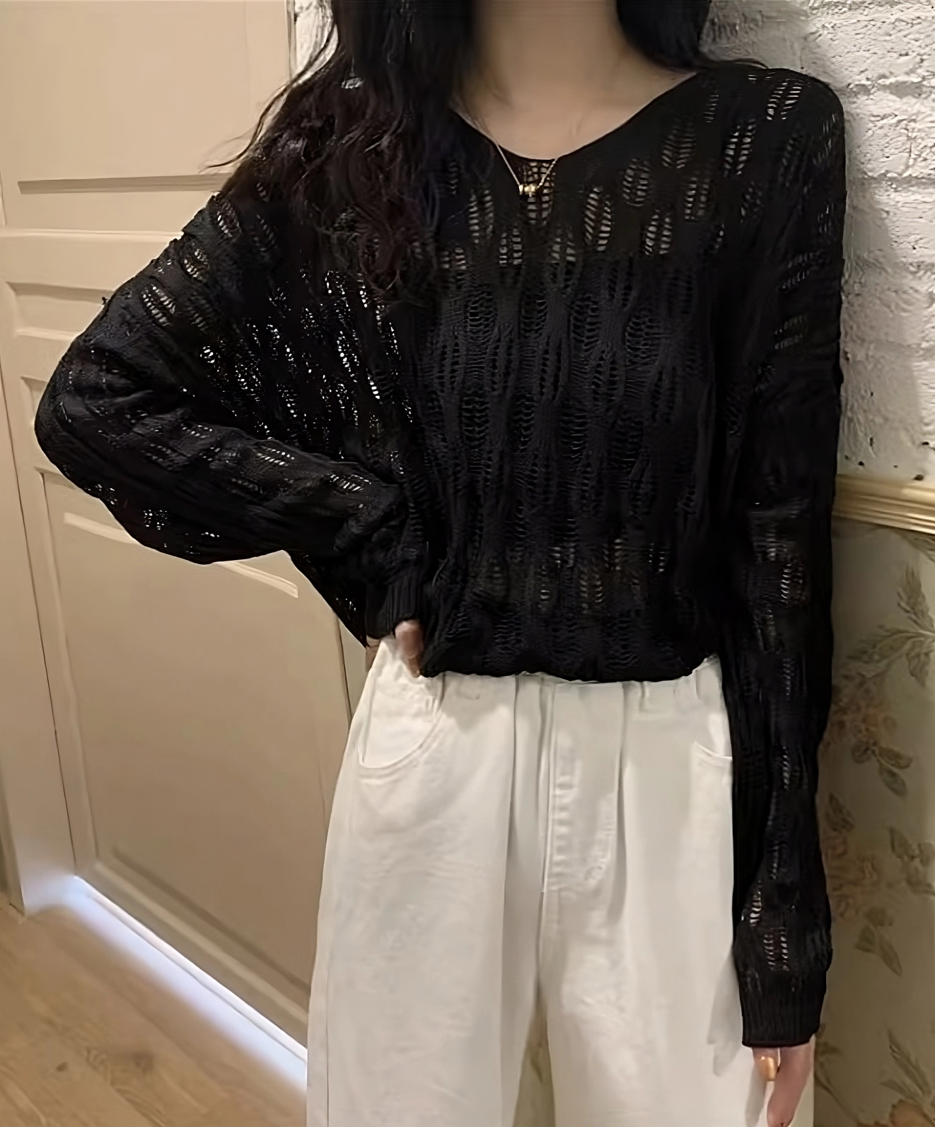 【NOT KNOWING】Moonlight Net Knit Pullover Knits & Sweaters – OMO Jewels & Gifts