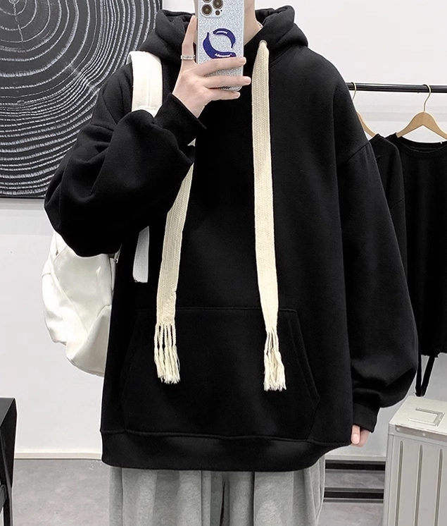 Black Thick Strings Oversized Hoodie | J-Hope - BTS