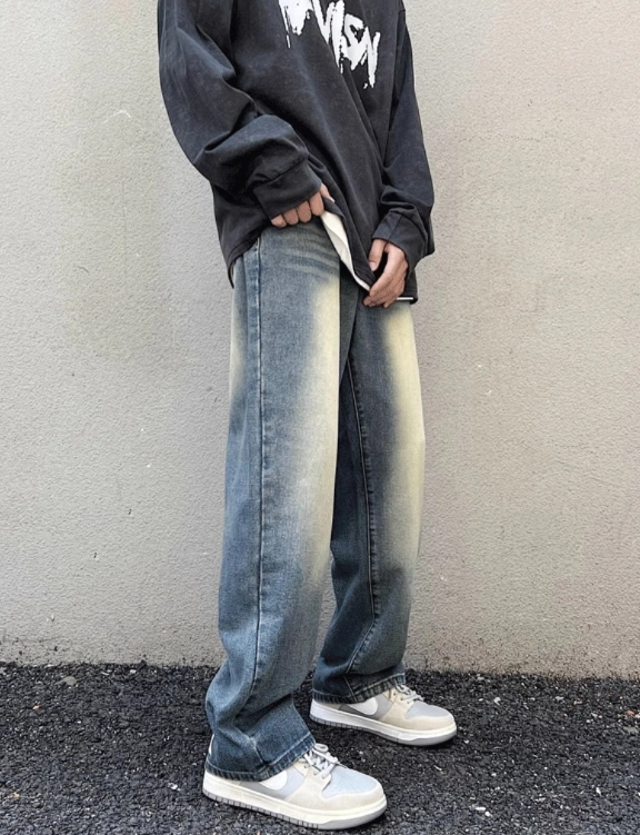 ★韓国人気★Surgery30 jeans 'washed blue denim' Baggy Denim Jeans (DN-003-C-DENIM-BLUE)