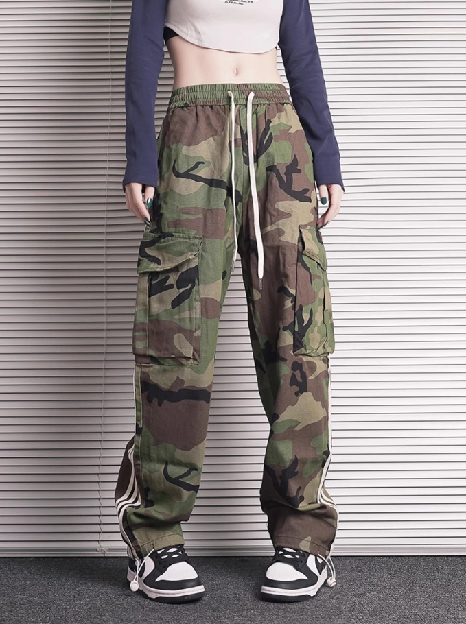 Green Camouflage Lined Cargo Pants | Hongjoong - ATEEZ