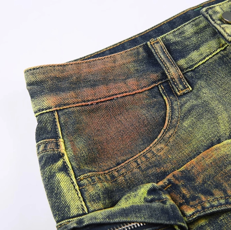 Green Gradient Multi-Pocket Denim Skirt | Yeji - ITZY