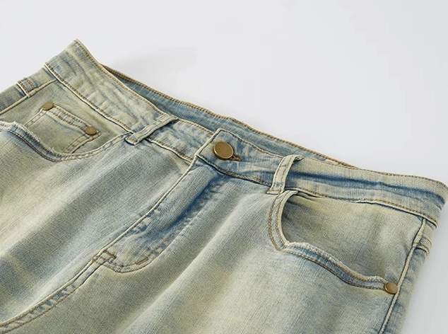 Green Washed Retro Straight Jeans | Felix - Stray Kids