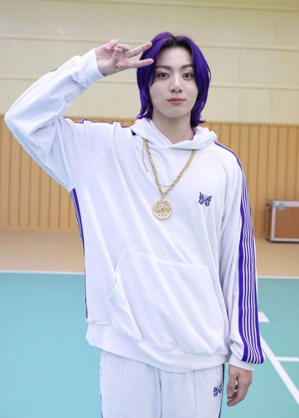 White Butterfly Striped Track Pants Jungkook BTS Fashion Chingu