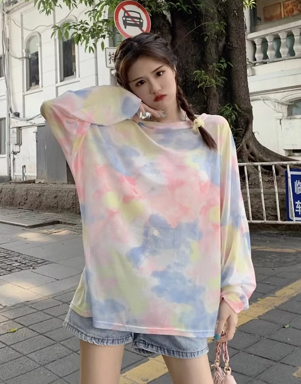 Multicolored Candy Tie-Dye Long Sleeves T-Shirt | Kun - NCT